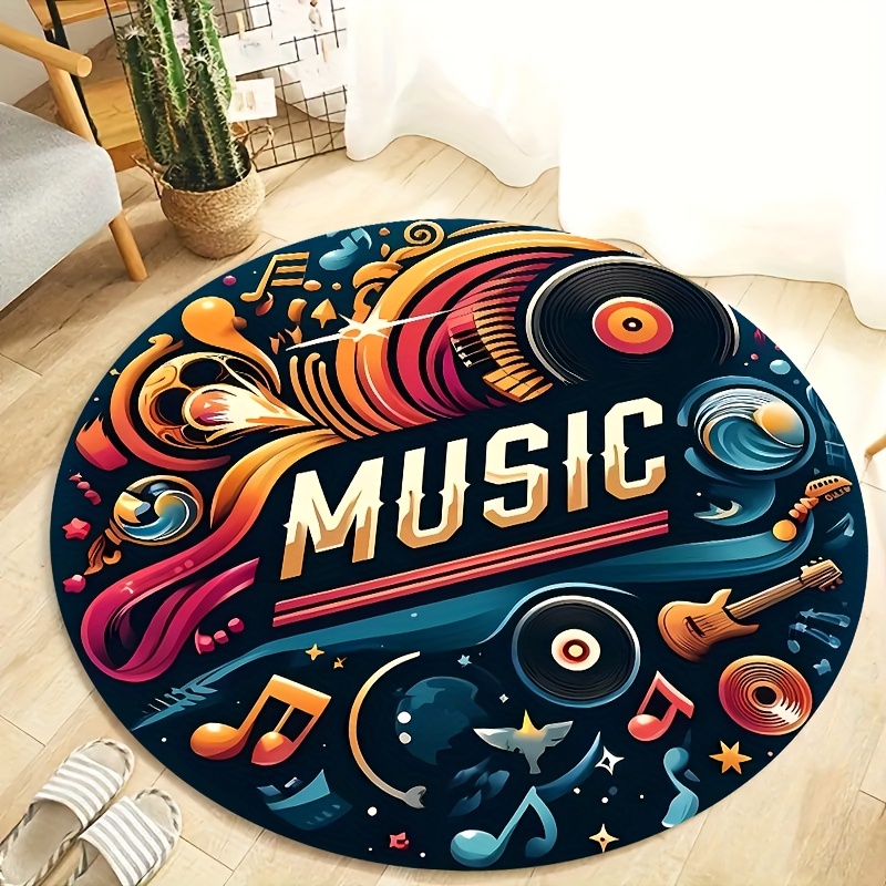 Commercial Vinyl Printing Machine - 레트로 음악 비닐 레코드 원형 러그