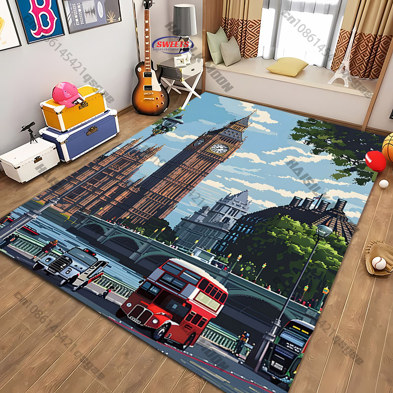 Commercial Printing London - 무료 배송! 빅벤 런던 풍경 패턴