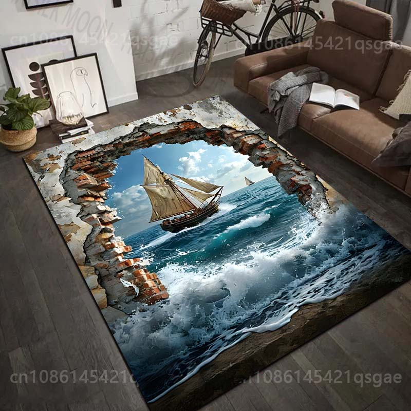 Commercial Wall Printing - 1PC 깨진 벽을 통과하는 범선 프린트