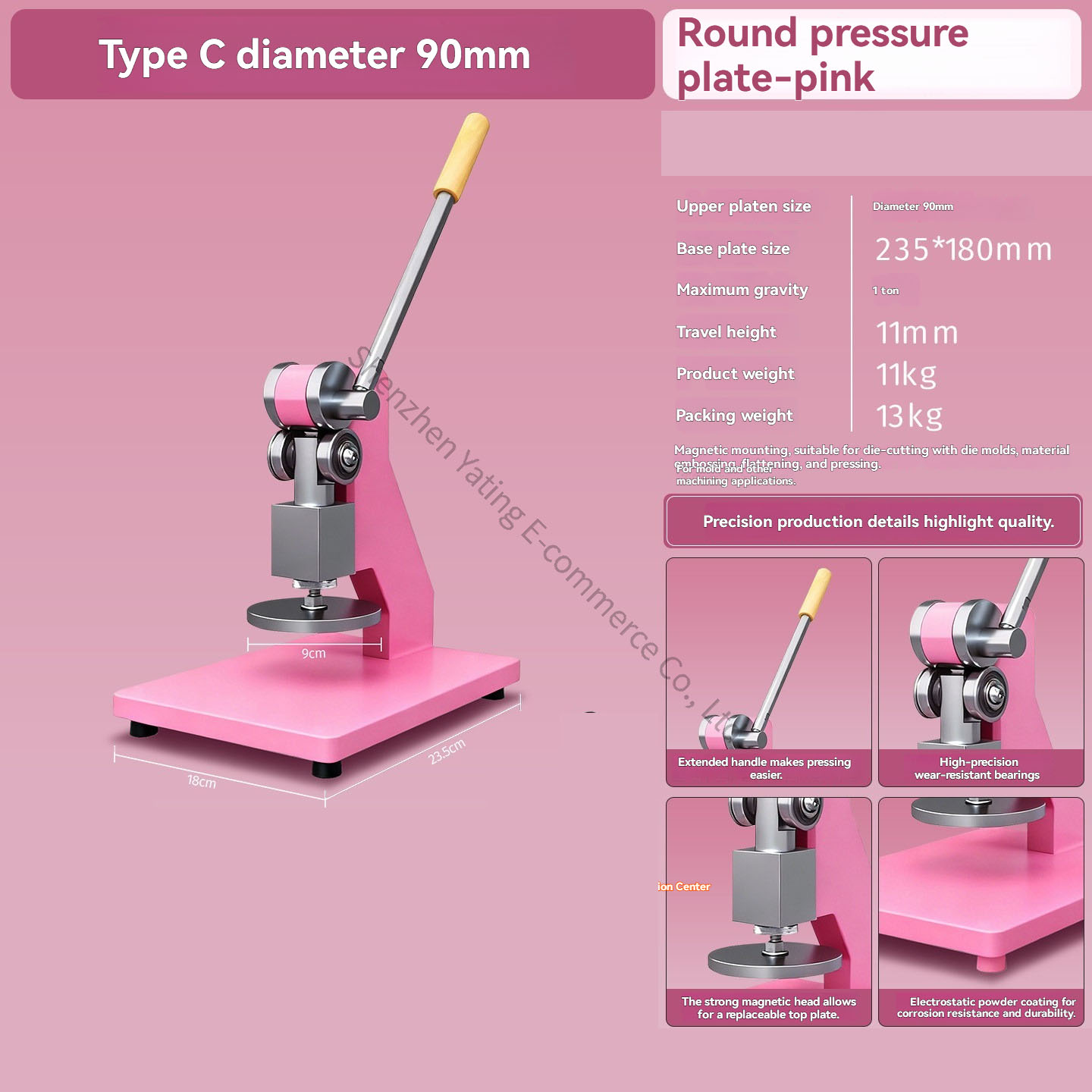 Die Cutting Machine - C형 원형 압력판, 90mm 수동 DIY