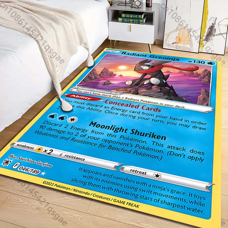 1PC 포켓몬 그레닌자 카드 프린트 카펫 거실 침실 어 - Commercial Printing & Graphics 리뷰 및 가격