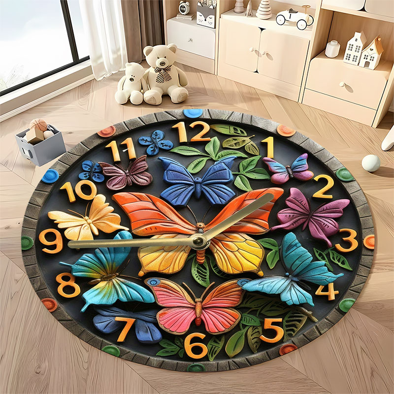3D 입체 나비 숲 벽시계 프린트 매트 대형 장식 러그 - Commercial Wall Printing 리뷰 및 가격