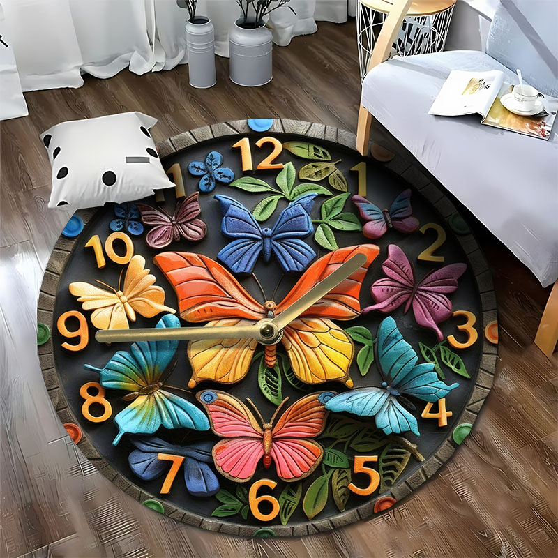 3D 입체 나비 숲 벽시계 프린트 매트 대형 장식 러그 - Commercial Wall Printing 리뷰 및 가격