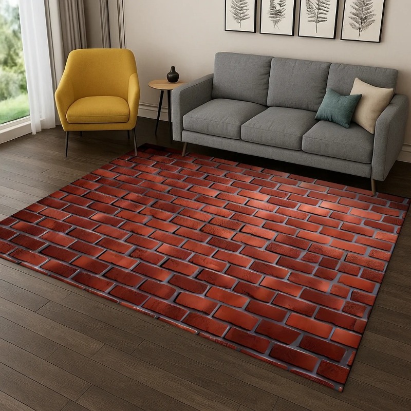 3D 벽돌 돌 건물 카펫 벽 독창적인 프린트 러그 거실 - Commercial Wall Printing 리뷰 및 가격