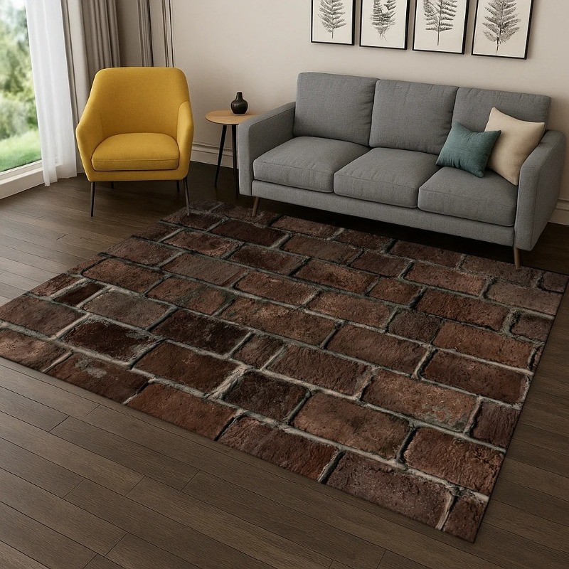3D 벽돌 돌 건물 카펫 벽 독창적인 프린트 러그 거실 - Commercial Wall Printing 리뷰 및 가격