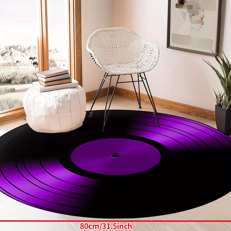 멋진 그라데이션 퍼플 블랙 비닐 레코드 원형 러그, 레 - Commercial Vinyl Printing Machine 리뷰 및 가격