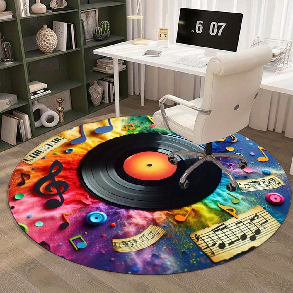 레인보우 갤럭시 비닐 레코드 음표 원형 러그, 다채로운 - Commercial Vinyl Printing Machine 리뷰 및 가격