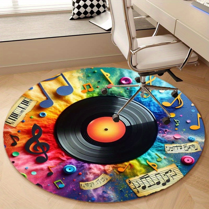 레인보우 갤럭시 비닐 레코드 음표 원형 러그, 다채로운 - Commercial Vinyl Printing Machine 리뷰 및 가격